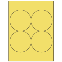 3.9375" Pastel Yellow Circular Sheet Labels
