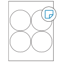 3.9375" White Circular Sheet Labels - Removable Adhesive