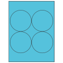 3.9375" Turquoise Circular Sheet Labels