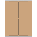 3" x 5" Brown Kraft Rectangular Sheet Labels