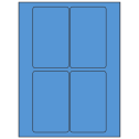 3" x 5" Fluorescent Blue Rectangular Sheet Labels