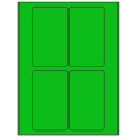 3" x 5" Fluorescent Green Rectangular Sheet Labels
