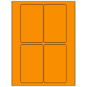 3" x 5" Fluorescent Orange Rectangular Sheet Labels