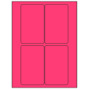 3" x 5" Fluorescent Pink Rectangular Sheet Labels