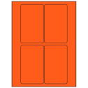 3" x 5" Fluorescent Red Rectangular Sheet Labels