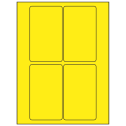 3" x 5" Fluorescent Yellow Rectangular Sheet Labels