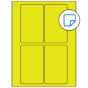 3" x 5" Fluorescent Yellow Rectangular Sheet Labels - Removable Adhesive