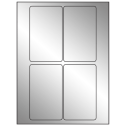 3" x 5" Silver Foil Rectangular Sheet Labels