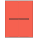 3" x 5" Red Rectangular Sheet Labels