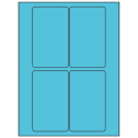 3" x 5" Turquoise Rectangular Sheet Labels