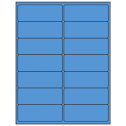 4" x 1.5" Fluorescent Blue Rectangular Sheet Labels