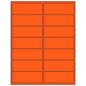 4" x 1.5" Fluorescent Red Rectangular Sheet Labels