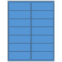 4" x 1.5" Fluorescent Blue Rectangular Sheet Labels