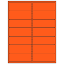 4" x 1.5" Fluorescent Red Rectangular Sheet Labels
