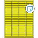 1.9375" x 0.625" Fluorescent Yellow Rectangular Sheet Labels - Removable Adhesive