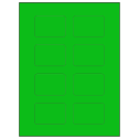 2.6" x 1.77" Fluorescent Green Rectangular Sheet Labels