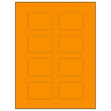 2.6" x 1.77" Fluorescent Orange Rectangular Sheet Labels