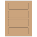 6.5" x 2.0875" Brown Kraft Rectangular Sheet Labels