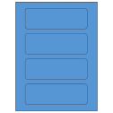 6.5" x 2.0875" Fluorescent Blue Rectangular Sheet Labels