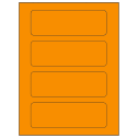 6.5" x 2.0875" Fluorescent Orange Rectangular Sheet Labels