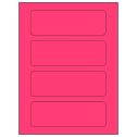 6.5" x 2.0875" Fluorescent Pink Rectangular Sheet Labels