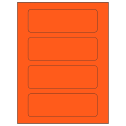 6.5" x 2.0875" Fluorescent Red Rectangular Sheet Labels