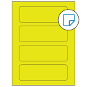 6.5" x 2.0875" Fluorescent Yellow Rectangular Sheet Labels - Removable Adhesive