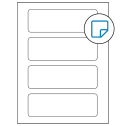 6.5" x 2.0875" White Rectangular Sheet Labels - Removable Adhesive