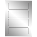 6.5" x 2.0875" Silver Foil Rectangular Sheet Labels