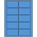 3.5" x 2" Fluorescent Blue Rectangular Sheet Labels