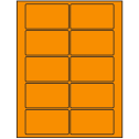 3.5" x 2" Fluorescent Orange Rectangular Sheet Labels