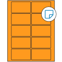 3.5" x 2" Fluorescent Orange Rectangular Sheet Labels - Removable Adhesive