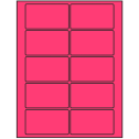 3.5" x 2" Fluorescent Pink Rectangular Sheet Labels