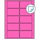 3.5" x 2" Fluorescent Pink Rectangular Sheet Labels - Removable Adhesive