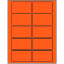 3.5" x 2" Fluorescent Red Rectangular Sheet Labels