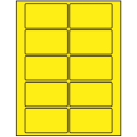 3.5" x 2" Fluorescent Yellow Rectangular Sheet Labels
