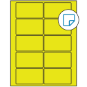 3.5" x 2" Fluorescent Yellow Rectangular Sheet Labels - Removable Adhesive