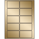 3.5" x 2" Gold Foil Rectangular Sheet Labels