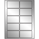 3.5" x 2" Silver Foil Rectangular Sheet Labels