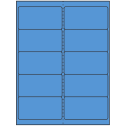 4" x 2" Fluorescent Blue Rectangular Sheet Labels