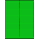4" x 2" Fluorescent Green Rectangular Sheet Labels