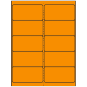 4" x 2" Fluorescent Orange Rectangular Sheet Labels