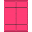 4" x 2" Fluorescent Pink Rectangular Sheet Labels