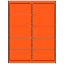 4" x 2" Fluorescent Red Rectangular Sheet Labels