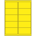 4" x 2" Fluorescent Yellow Rectangular Sheet Labels