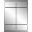 4" x 2" Silver Foil Rectangular Sheet Labels