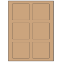 3.25" x 3" Brown Kraft Rectangular Sheet Labels