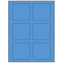 3.25" x 3" Fluorescent Blue Rectangular Sheet Labels