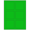 3.25" x 3" Fluorescent Green Rectangular Sheet Labels