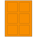 3.25" x 3" Fluorescent Orange Rectangular Sheet Labels